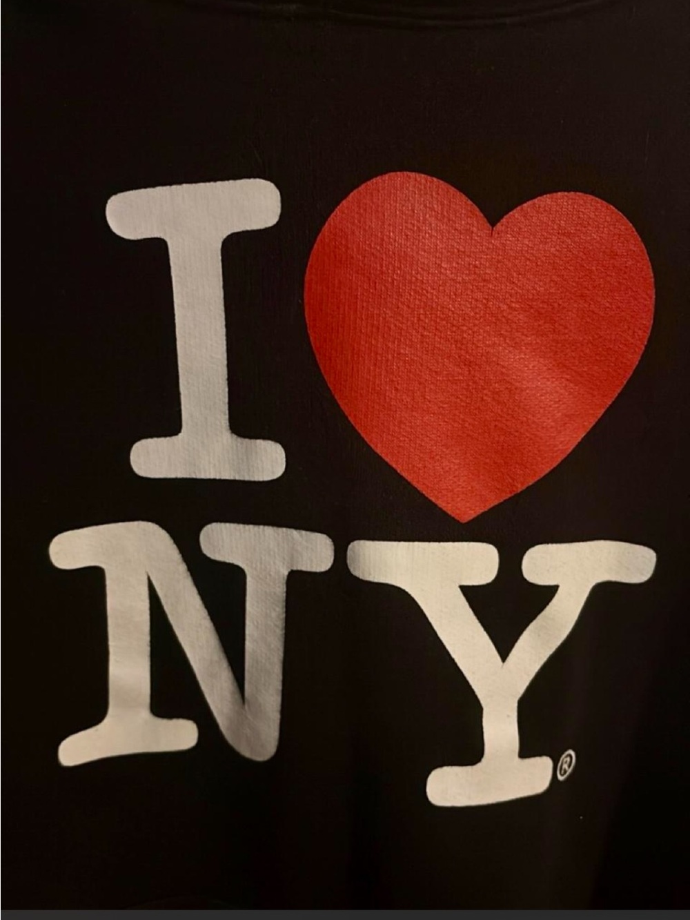 I ♥ NY Graphic Hoodie Sweatshirt - Black with Red Heart